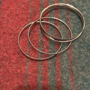 Elegant Silver Bangle Set